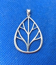 Malcolm Gray Ortak Scottish Sterling Silver Pierced Leaf Teardrop Pendant MG 925