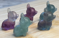 5 Fluorite Beads Pendant Dog