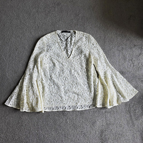 Zara ivory crochet lace - lace, top