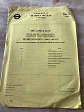 London Underground Tube Train Railway Supplement Piccadilly Line Plan Map