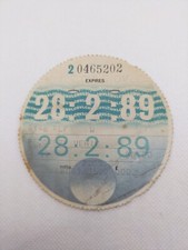 Recovery Vehicle ERF LVLO 1989 Old Original Road Car Tax Disc Discs Rare