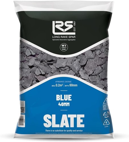 Blue slate chippings - slate, 40mm