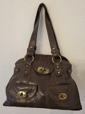 Russell and Bromley Sage Green Patent Leather Shoulder Bag 34 cm x 26 cm x 19 cm