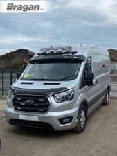 Black Roof Bar + Spots + LEDs For Ford Transit MK8 2014 - 2021 Medium High Van