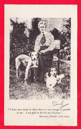Silk postcard nurse edith - -,