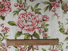 100% Linen Peony Rose Fabric