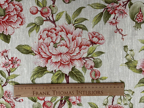 100 linen peony rose - linen, fabric