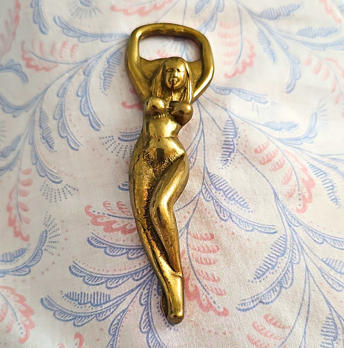 Brass female figure - brass,