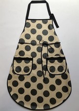 Long Apron Black Polka Dot