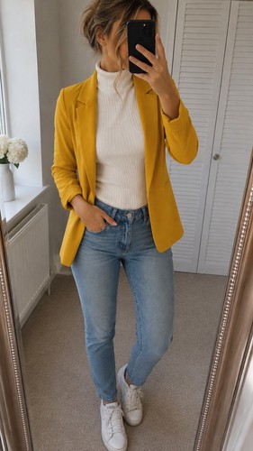 New look mustard blazer size - look,