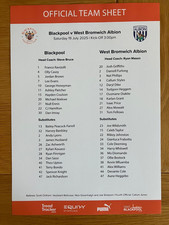 Blackpool 2025-2026 Season Home Club A4 Colour Team Sheets