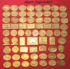 VINTAGE COLLECTABLE BRASS PLAQUES 70 TO CHOOSE FROM LIST ALL WITH PHOTOS LOT BP1