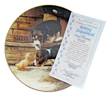 Hamilton Puppy Playtime Plate Collection GETTING ACQUAINTED Jim Lamb + COA