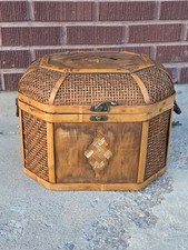 Vintage woven wicker wood - vintage,
