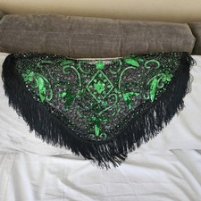 Vintage Black Green Sequin