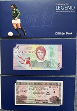 George Best Commemorative £5 note X3 Uncirculated consecutive issue number