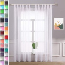 Pure White Sheer Voile Tab Top