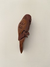 Wooden Parrot Trinket Puzzle Box 14cm x 4.5 cm