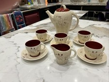 Rare Art Deco Tams Ware Coffee Set - Hand Painted - 1930s