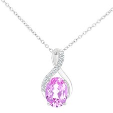 9ct White Gold Created Pink