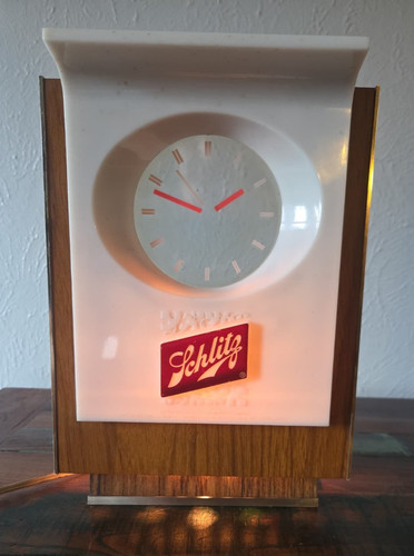 Vtg schlitz beer lighted clock - vtg,