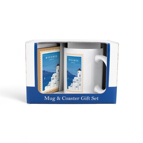 Mykonos mug coaster gift - mykonos, &