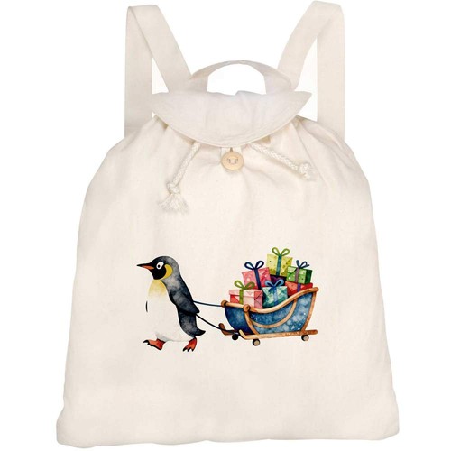 Penguin with presents canvas - 'penguin,