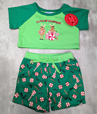 Build a Bear Tagged Reindeer Green PJs Pyjamas Set