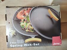 Spring Cast Iron Wok Set With Lid 35 Cm - Brand New