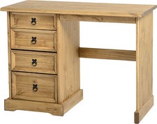 MEXICAN PINE CORONA 4 DRAWER DRESSING TABLE DESK 