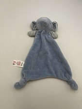 TU Blue Elephant Baby Comforter Blankie Plush Soft Toy Sainsbury’s White Stripes