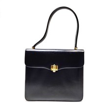 LAUNER Hand Bag Black Leather