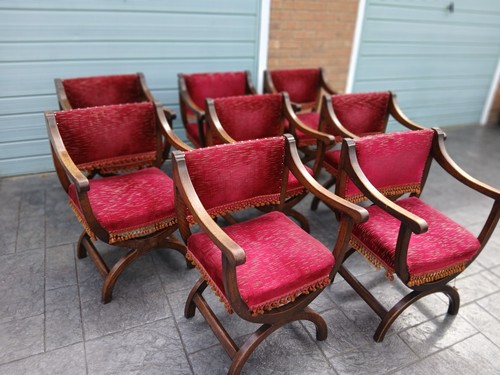Set victorian oak dining - set, of