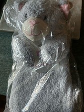 Hot Water Bottle With Cover Grey Teddy Bear Faux Fur Kids Cute Animal Heat Pad