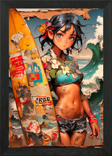 Surfer Girl with Tattoos