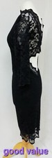Kevan Jon Stunning Dress Size 4( UK 14) Black Stretchy Lace Open Back