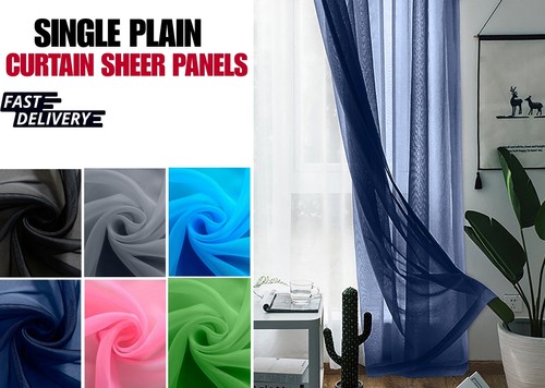 Single plain voile net curtain - single,