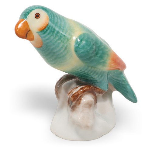 Herend green parrot figurine - parrot,
