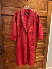 Caspi Red Leather Long Duster