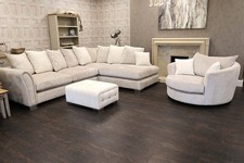 Barker & Stonehouse VIRGINIA Over-Sized Sectional Corner Sofa, Chair & Stool