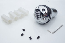 Universal chequered flag Chrome Gear Shift Knob for non-lift reverse cars