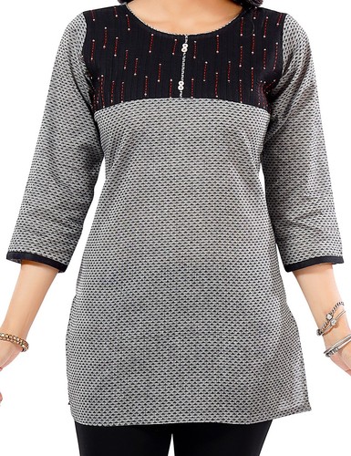 Kurtis cotton grey geometric - kurtis,