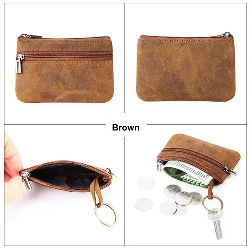 Brown genuine leather small - brown,