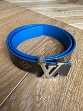 LOUIS VUITTON 2020 LV Initiales 30mm Reversible Brown Blue Belt Kit 90CM