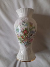 Aynsley Fine Bone China Vase Floral Gold Gilded Pembrokeshire Glazed Ceramic