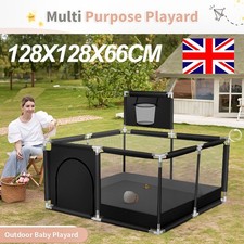 Large Playpen Portable Children Safety Yard Activity Center with Basketball Hoop