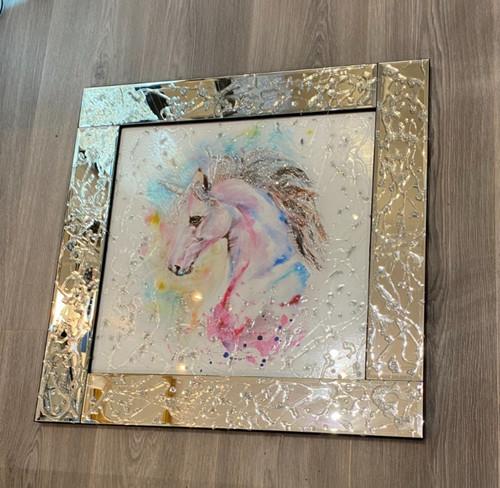Wall picture bevelled mirror - picture,