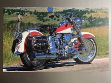 1958 Harley Davidson Panhead Motorcycle Print - RARE!! Awesome Frameable L@@K