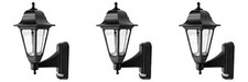 3 x ASD CL/BK100P Coach Lanterns with PIR Sensor (Black) Polycarbonate