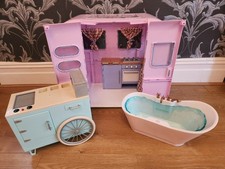 OUR GENERATION RV Camper Trailer Van Caravan With Bath Tub Hotdog Cart 